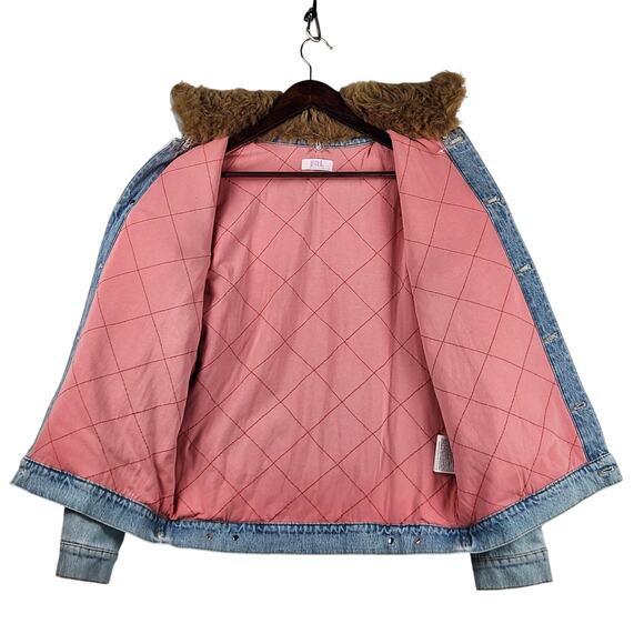 ERL Lamb’s Wool Detachable Collar LGHT Wash Denim Jacket Made in Italy $875 - Picture 4 of 16